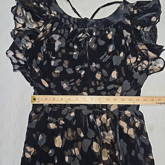 Caara Womens Velvet Burnout Flutter Maxi Dress XL Whimsigoth Fairy Grunge Black - Picture 10 of 10